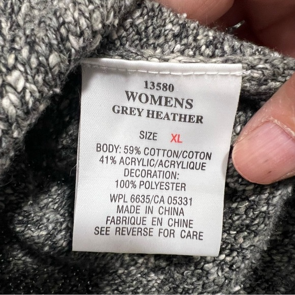 Woolrich Zip Front Sweater Gray Sheep Women’s Size XL Grannycore Cottagecore EUC - Picture 6 of 8